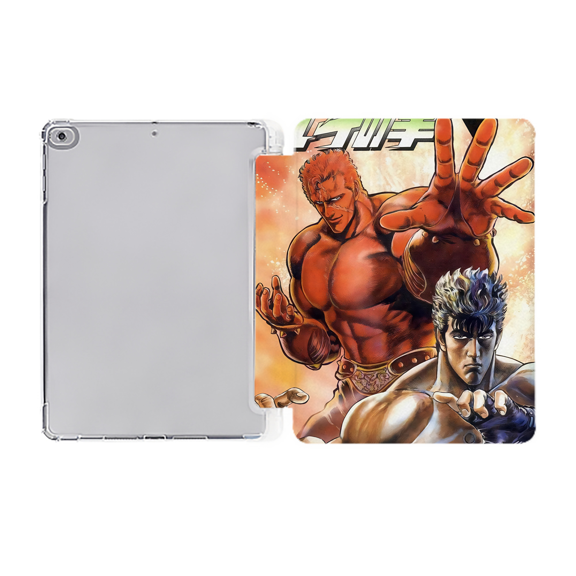 （画像用） 北斗の拳 Fist of the North Star IPad ケース ペン収納付き 三つ折りスタンド PUレザー×シリコン 対応機種9.5/10.5/10.9インチ